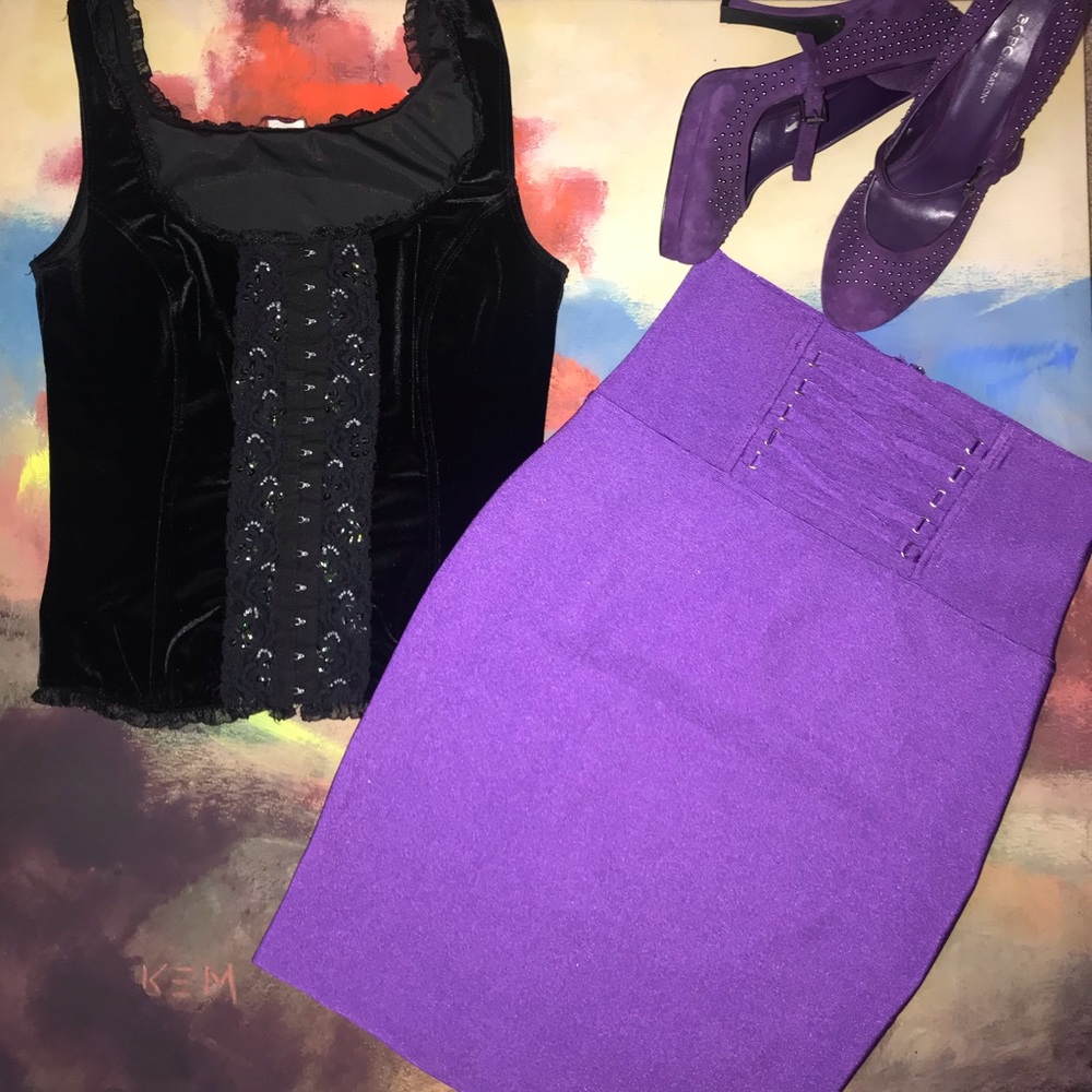 Wow Couture | Purple Corset Bandage Skirt